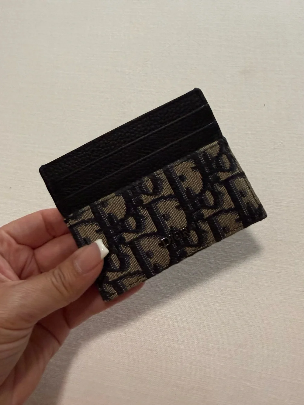Dior Monogram Black and Beige Card Case